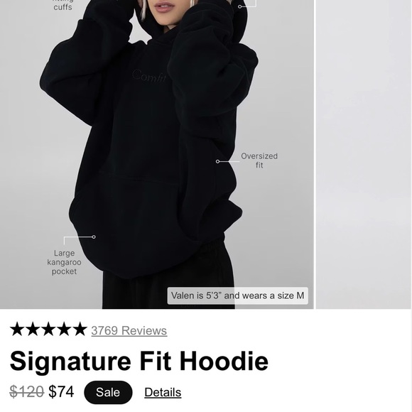 Comfrt ‘Signature Fit Hoodie’ in Bone Size L - Picture 6 of 14